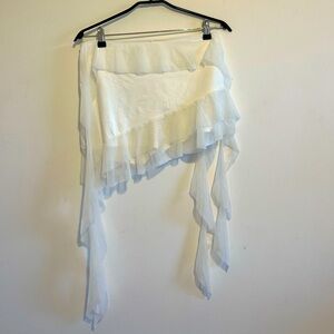 Asymmetrical white mini skort